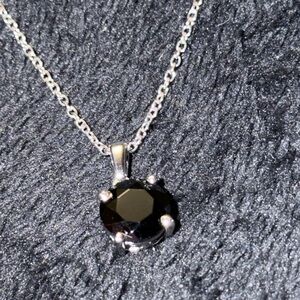 Sophisticated Silver and Black Pendant Necklace